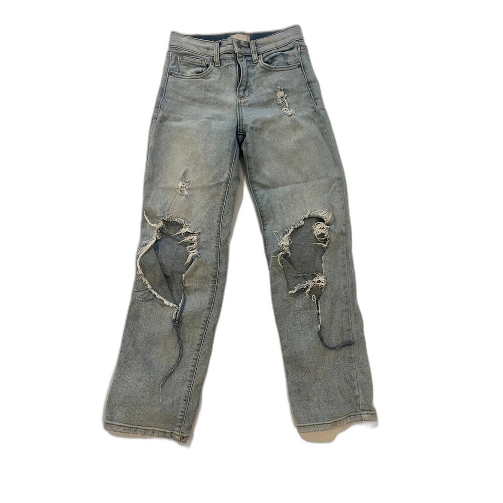 Altar’d State Women Distressed Ripped Denim Straight Leg Jeans Size 24 00